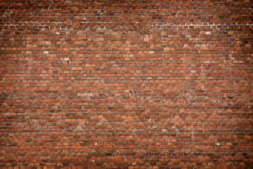 a brick wall put up by the team